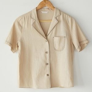 Beige linen blouse